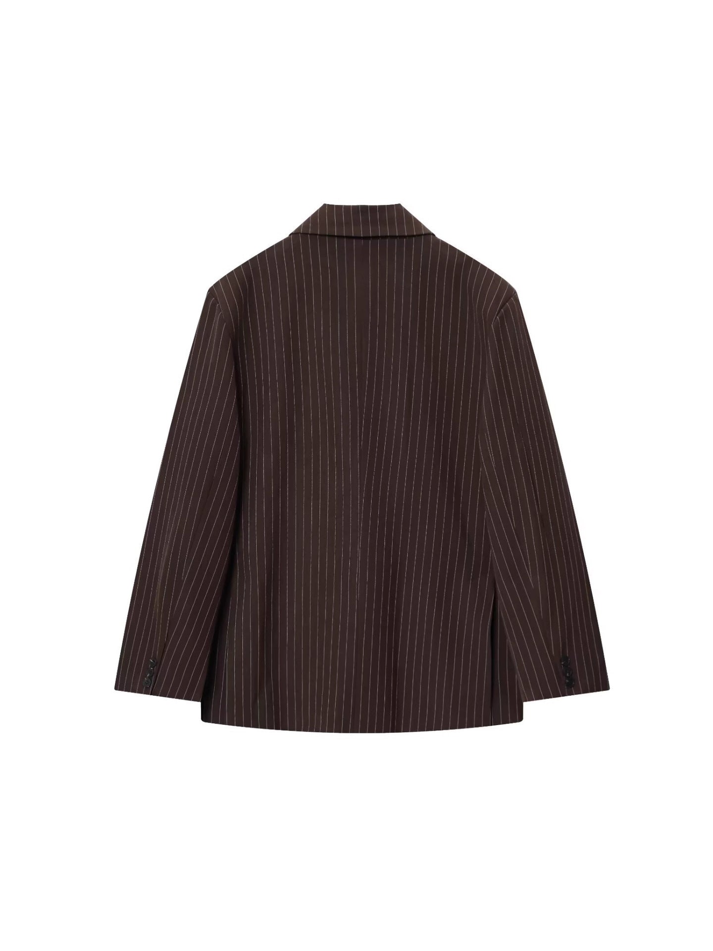 Oversized Pinstripe Double Breasted Blazer Jacket