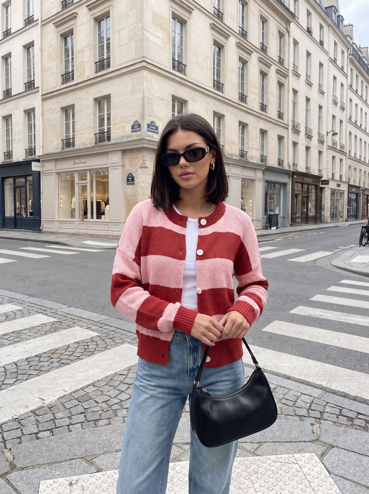 Cozy Striped Button Down Cardigan