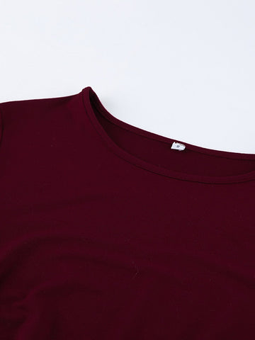 Ruched Flare Sleeve Fitted Tee