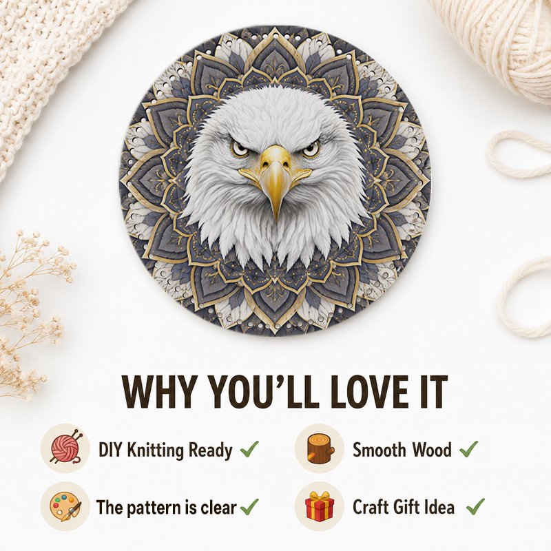 Eagle Mandala Graphic Crochet Basket Bottom