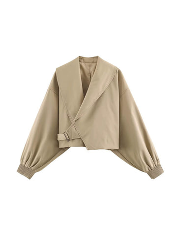 Oversized Buckled Crop Jacket