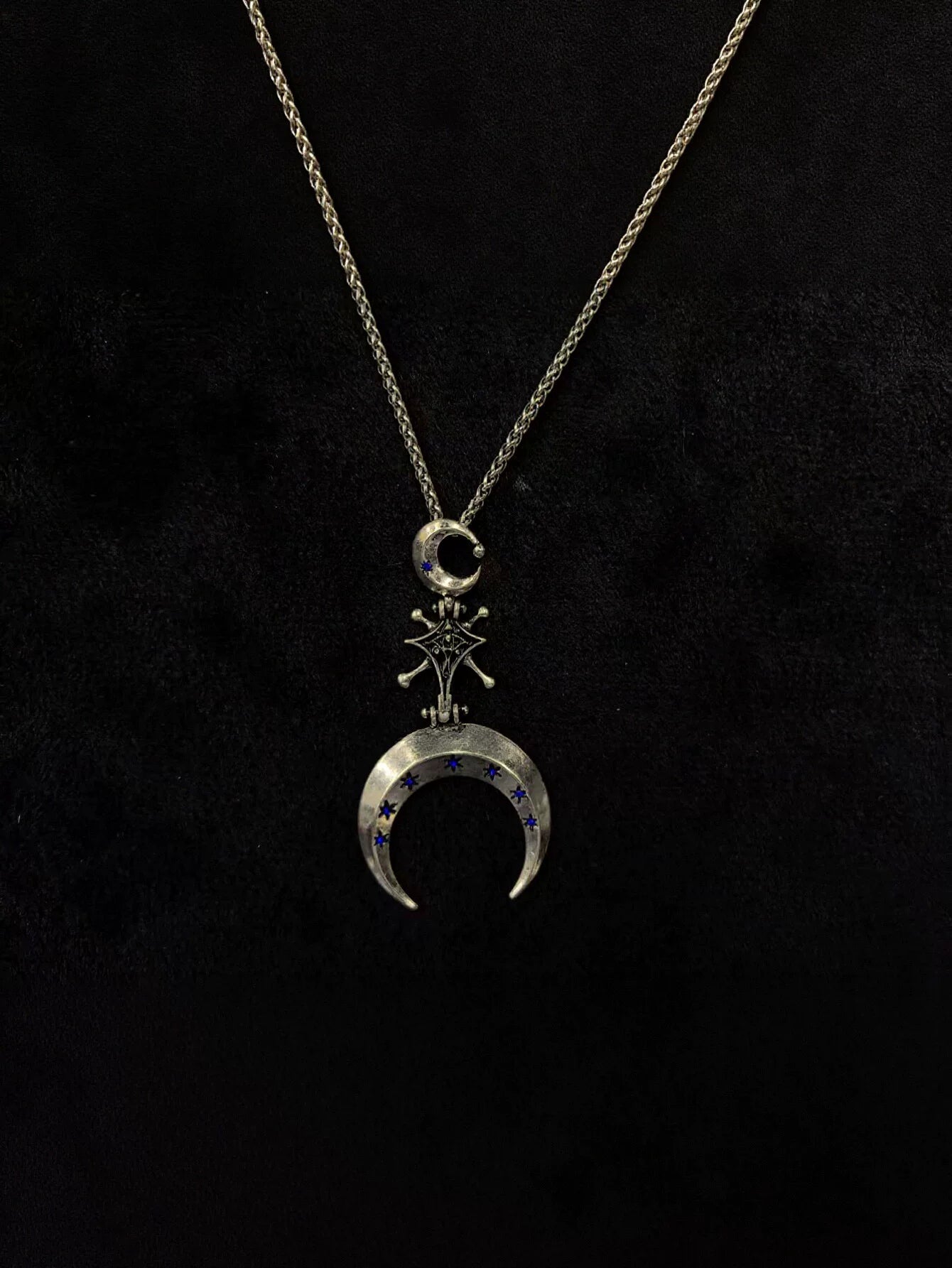 Celestial Gothic Moon Star Necklace