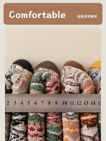 Cozy Sherpa Lined Patterned Socks