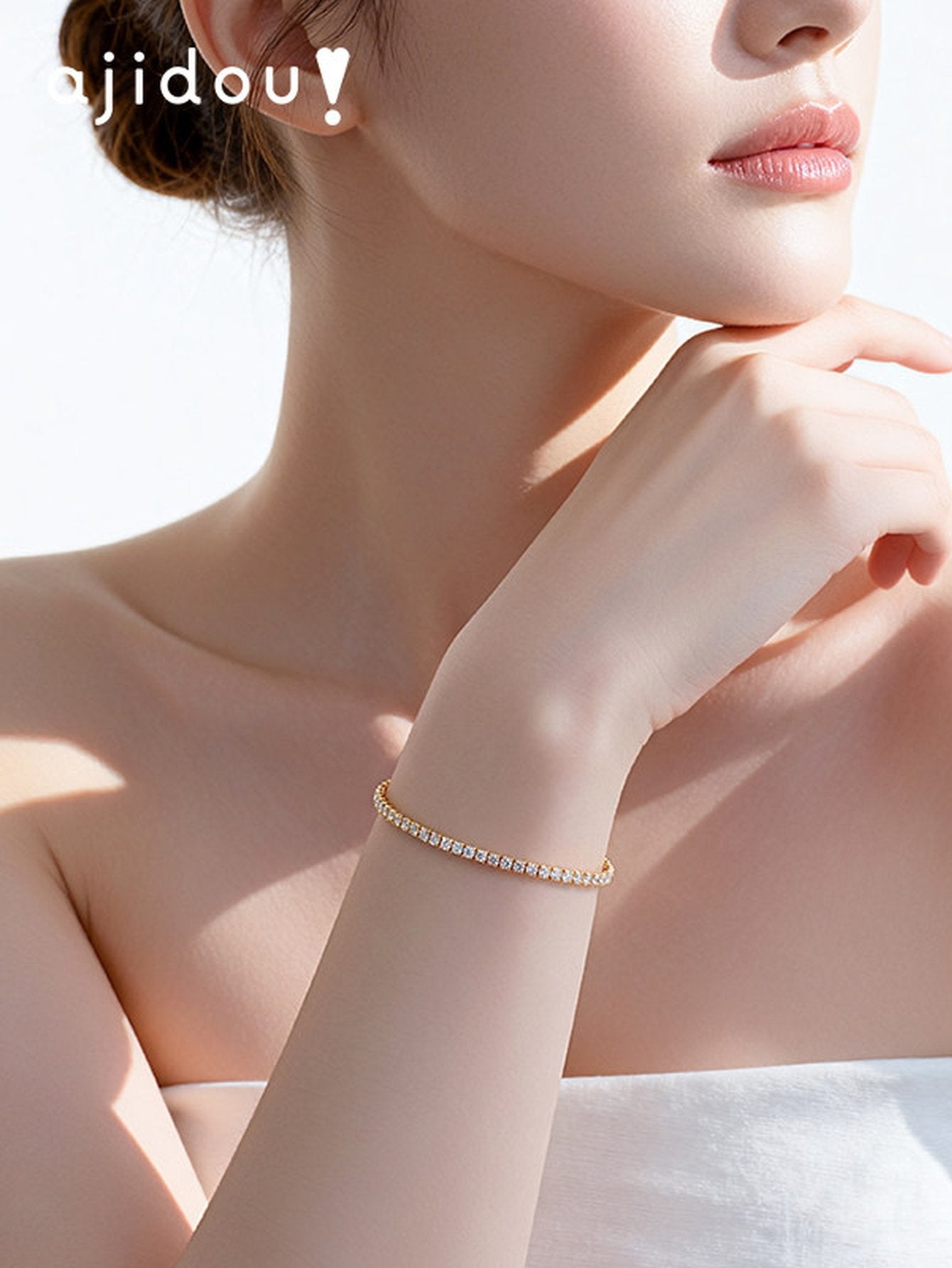 Dainty Gold Cubic Zirconia Tennis Bracelet