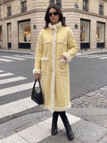 Cozy Fleece Trim Suede Coat