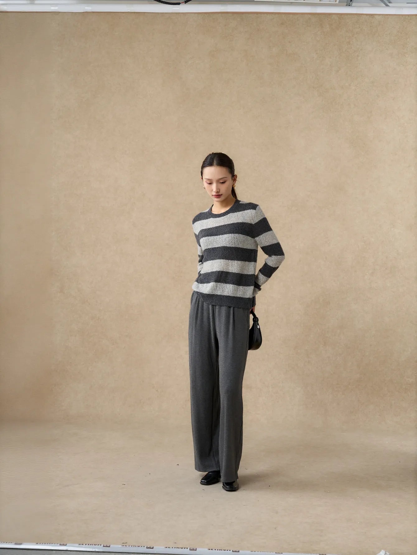 Cozy Striped Crewneck Knit Sweater