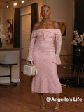 Off Shoulder Lace Maxi Dress