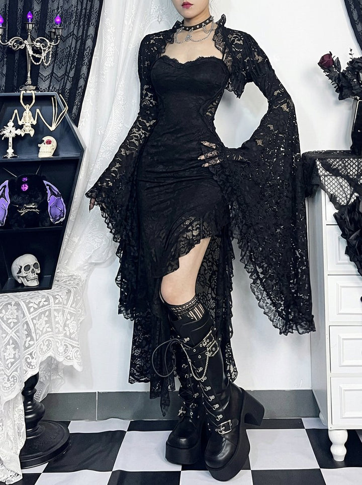 Gothic Lace Bell Sleeve Bolero Jacket
