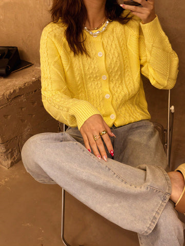 Cozy Cable Knit Button Cardigan