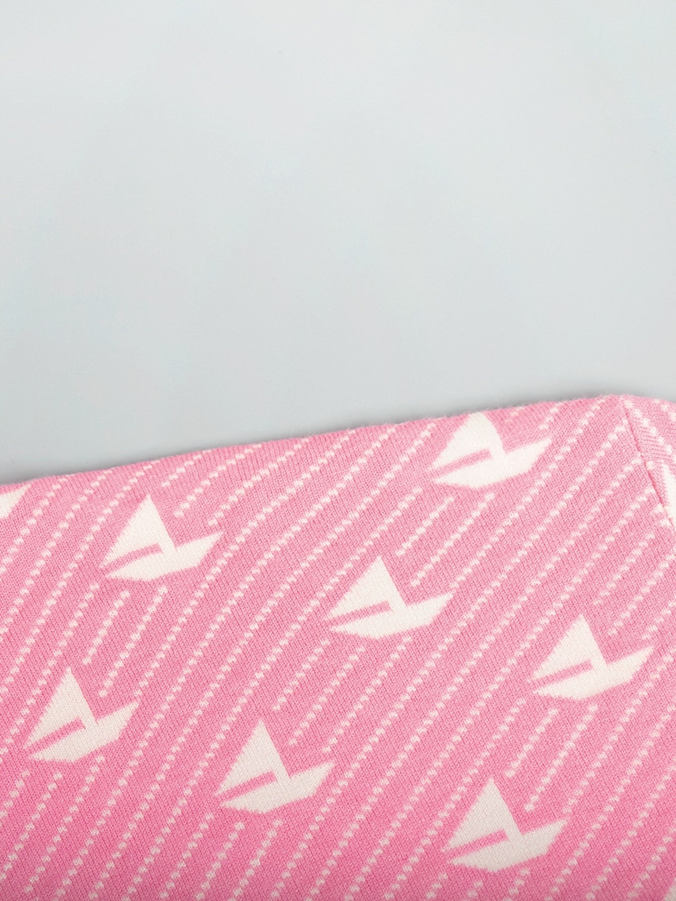 Oversized Pink Boat Print Sweater