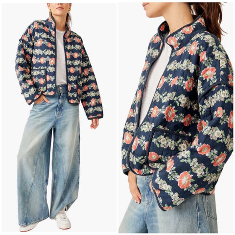 Floral Quilted Lightweight Padded Jacket