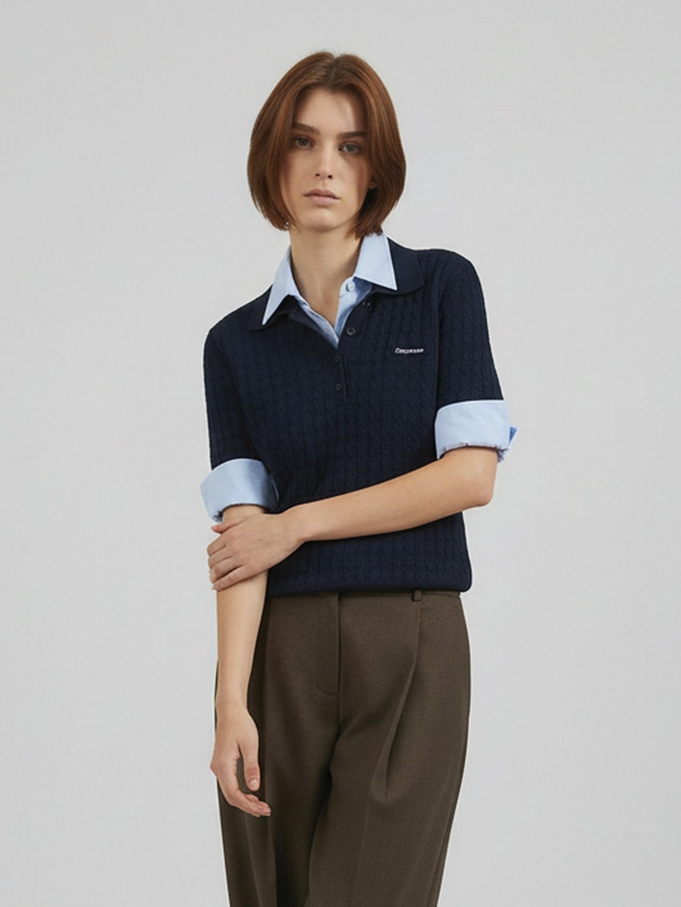 Ribbed Hem Knitted Top