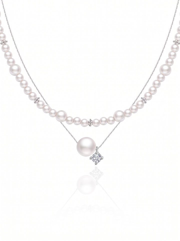 Elegant Layered Pearl Pendant Necklace