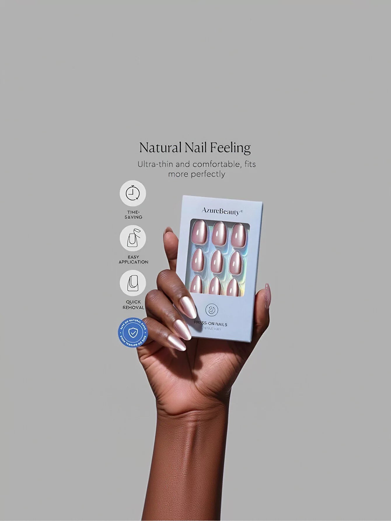 Shimmering Pink Cat Eye Press On Nails