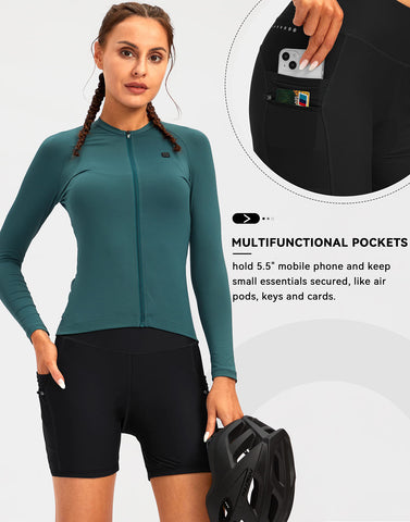 Multi-Pocket High-Waisted Training Yoga Shorts-Black