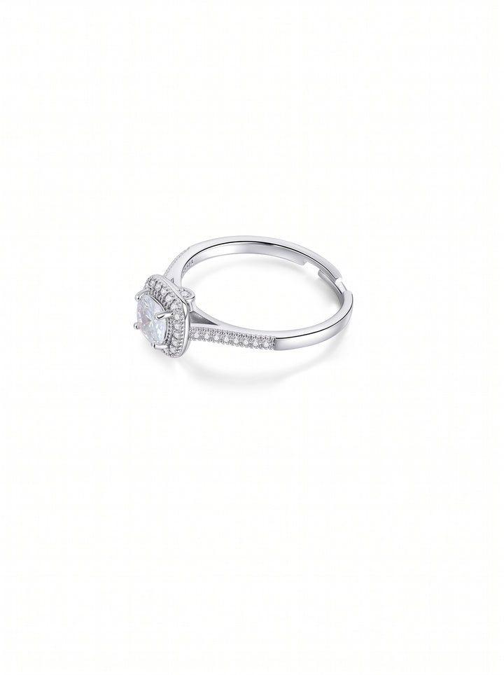 Sparkling Cushion Cut Adjustable Ring