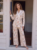 Floral Print Wrap Pajama Pants Set