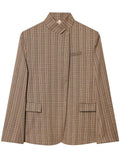 Plaid Stand Collar Blazer Jacket