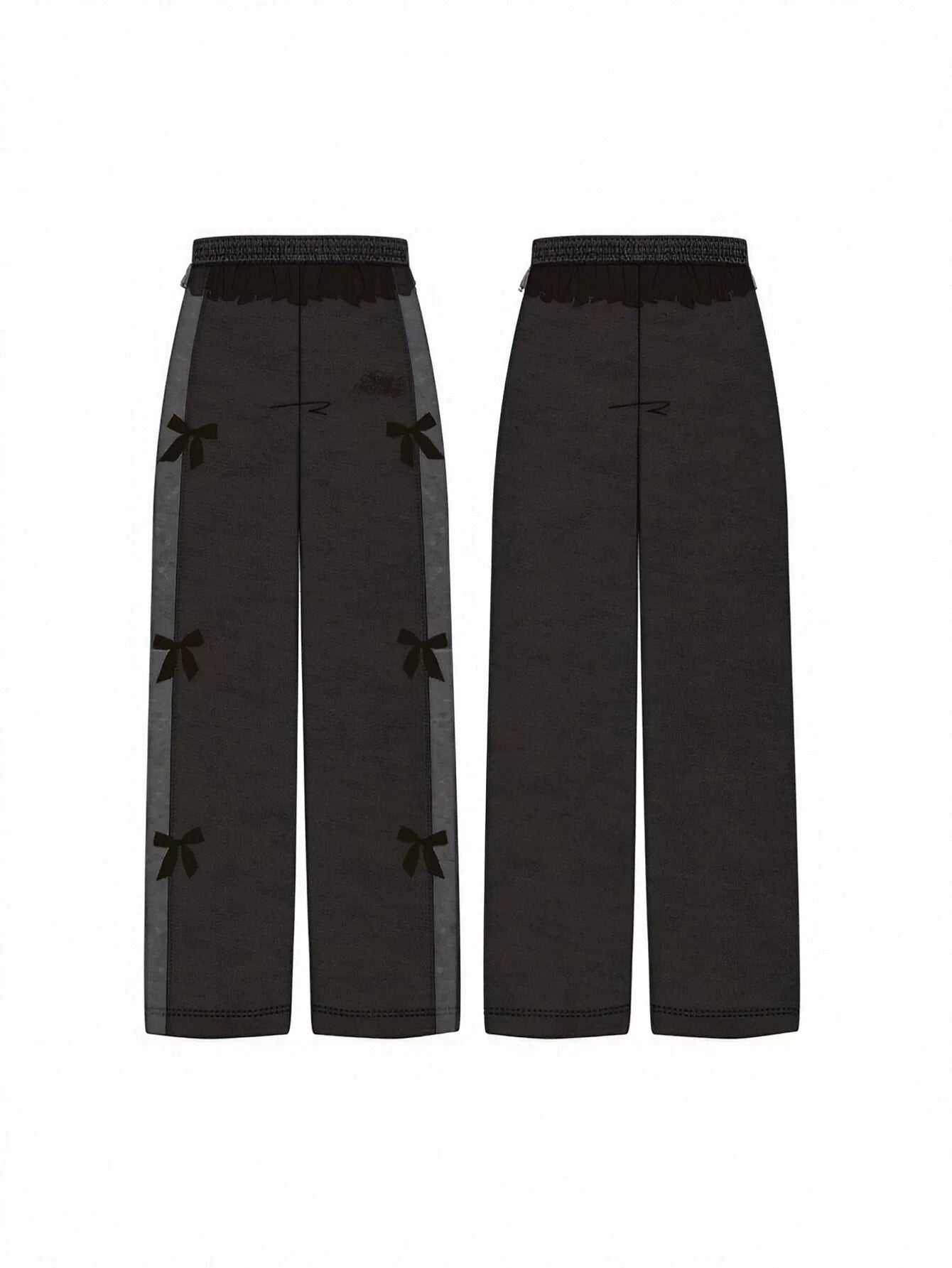 Cozy Bow Detail Wide Leg Pants