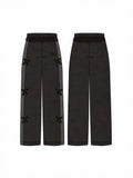 Cozy Bow Detail Wide Leg Pants