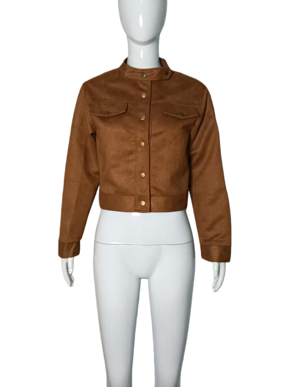 Cropped Minimalist Button Up Jacket