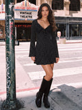 Polka Dot Lace Trim Mini Dress