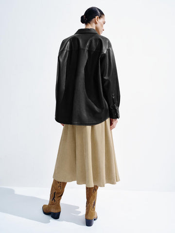 Urban Revivo Pull On A-Line Midi Skirts-Natural