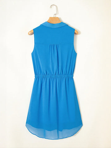 Sleeveless Button Down Casual Dress