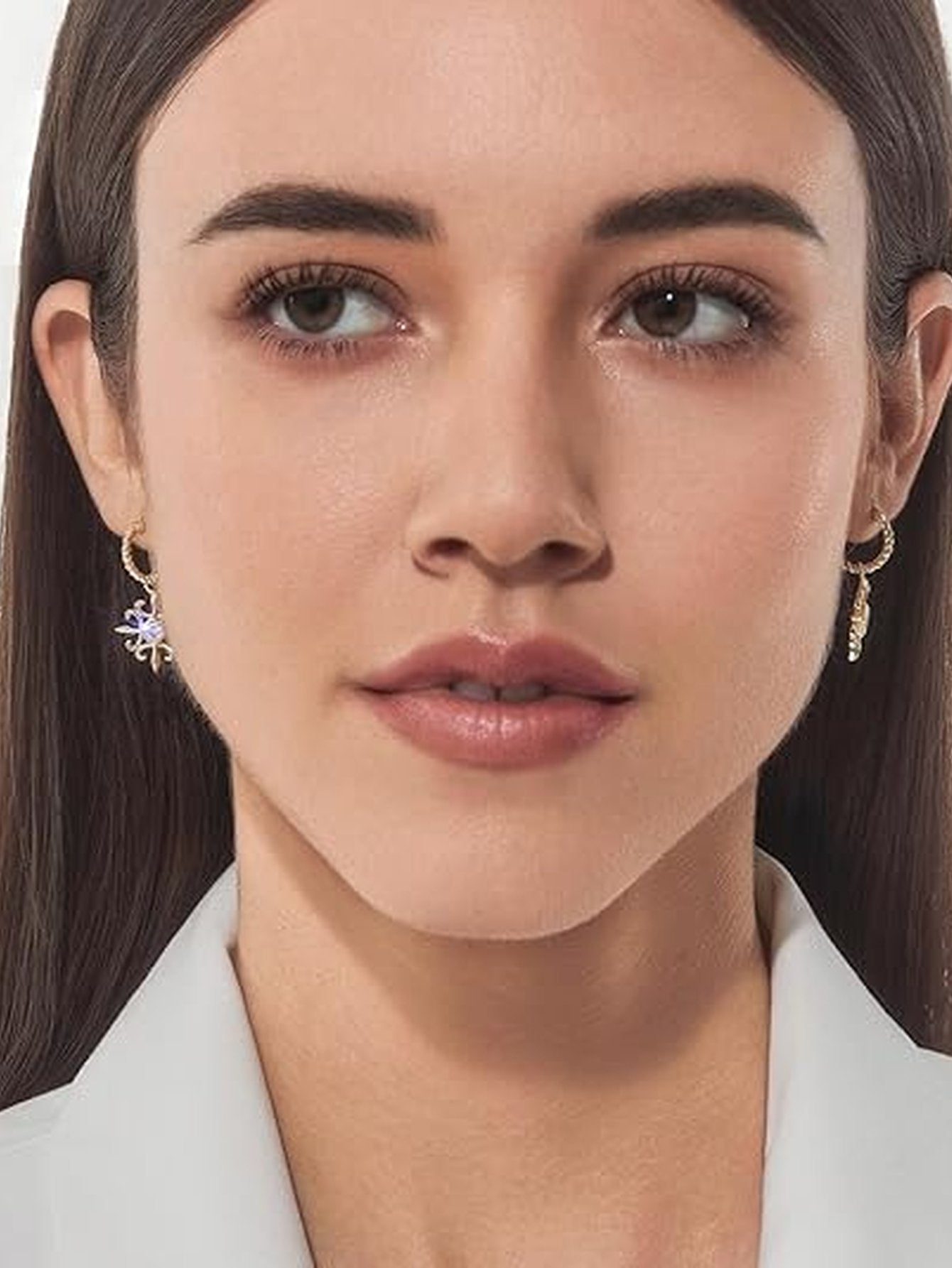 Vintage Twisted Gold Hoop Dangle Earrings