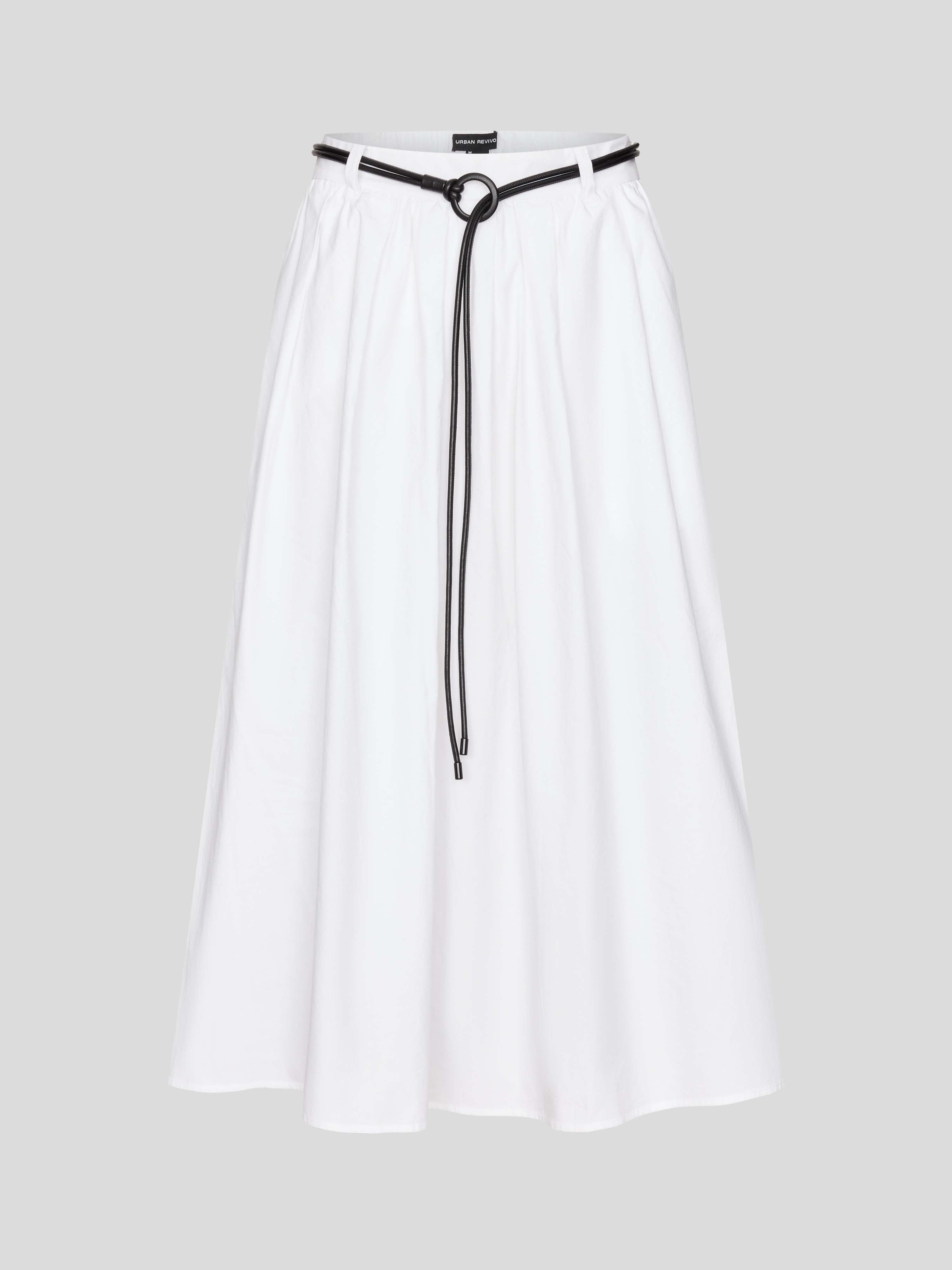 String Belt A-Line Midi Skirts