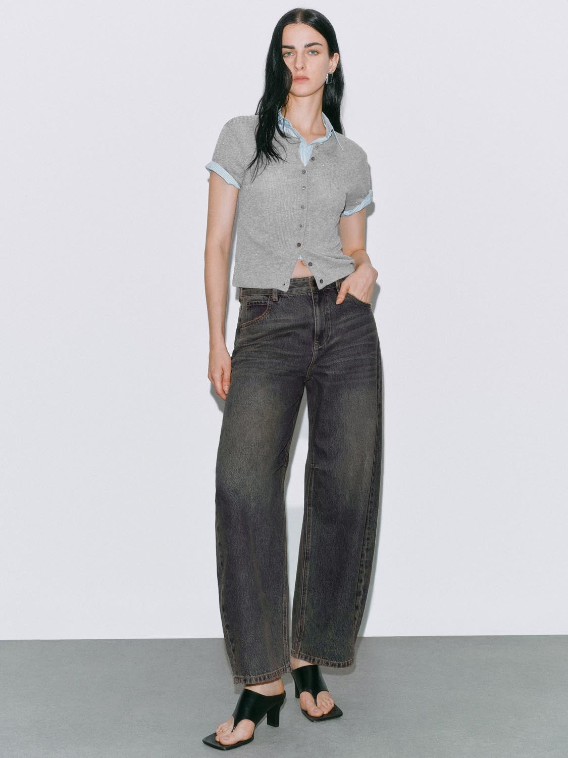Urban Revivo Denim Jeans-Yellow Brown