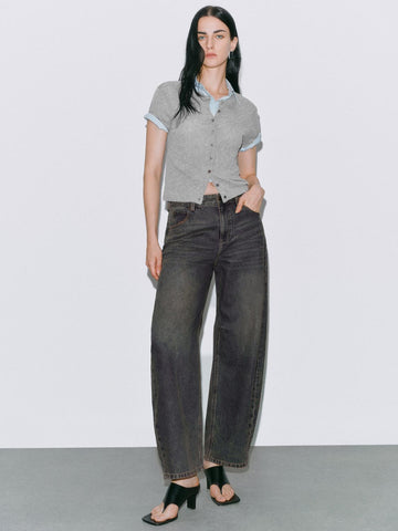 Urban Revivo Denim Jeans-Yellow Brown
