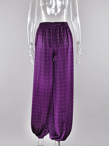 Polka Dot Satin Bubble Pants