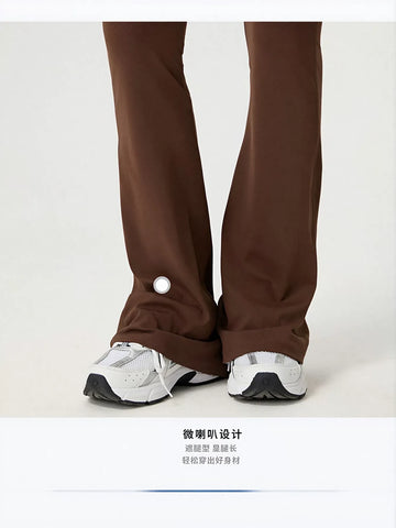 High Waisted Ruched Flare Yoga Pants