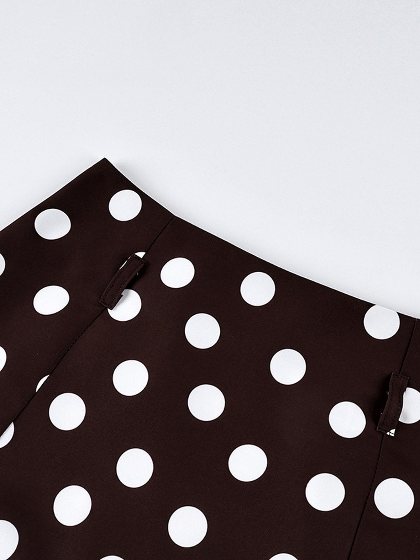 High Waisted Polka Dot Midi Skirt