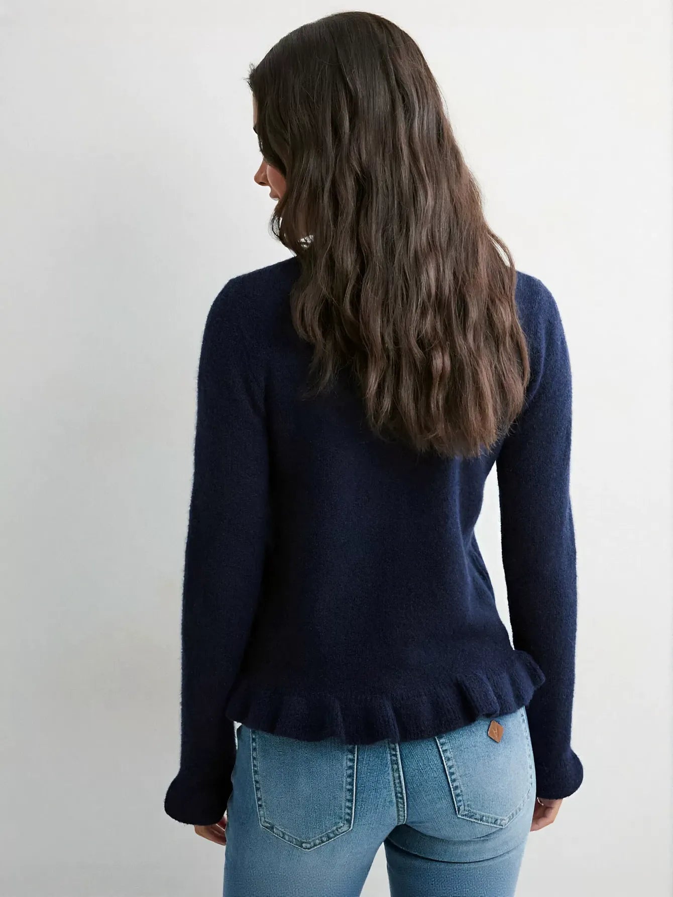 Ruffled Trim Button Up Cardigan