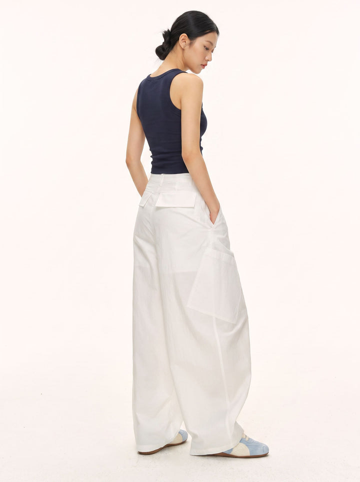 High Waisted Wide Leg Cargo Pants