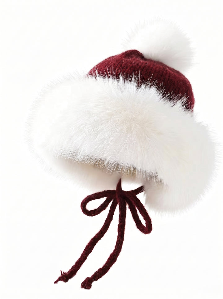Cozy Faux Fur Trim Winter Hat