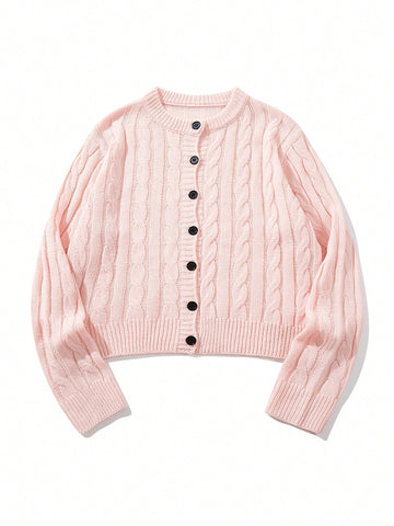 Cozy Cable Knit Button Cardigan