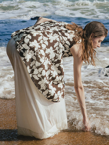 Leaf-Print Sleeveless Relaxed Camisole