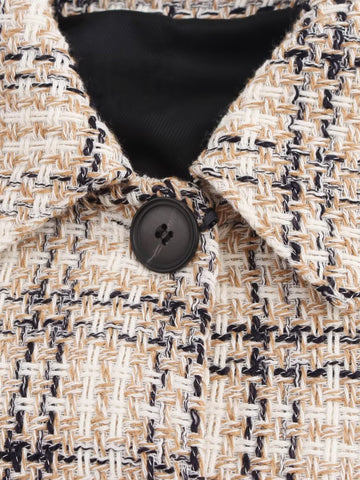 Classic Plaid Cropped Tweed Jacket