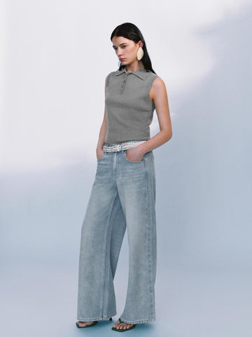 Urban Revivo Knitted Vests-Cool Grey