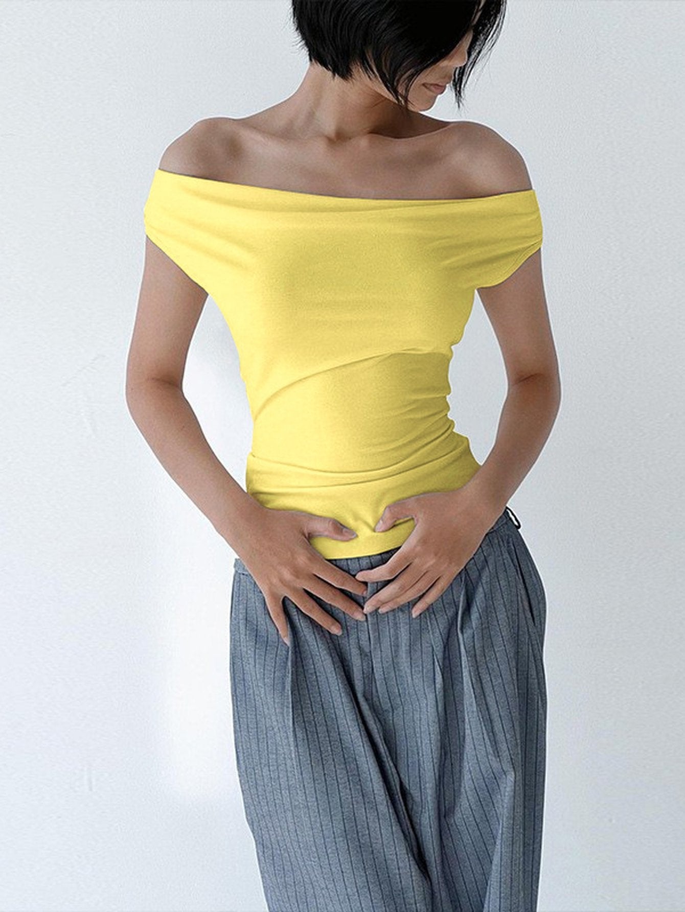 Slim Fit Off Shoulder T-shirt