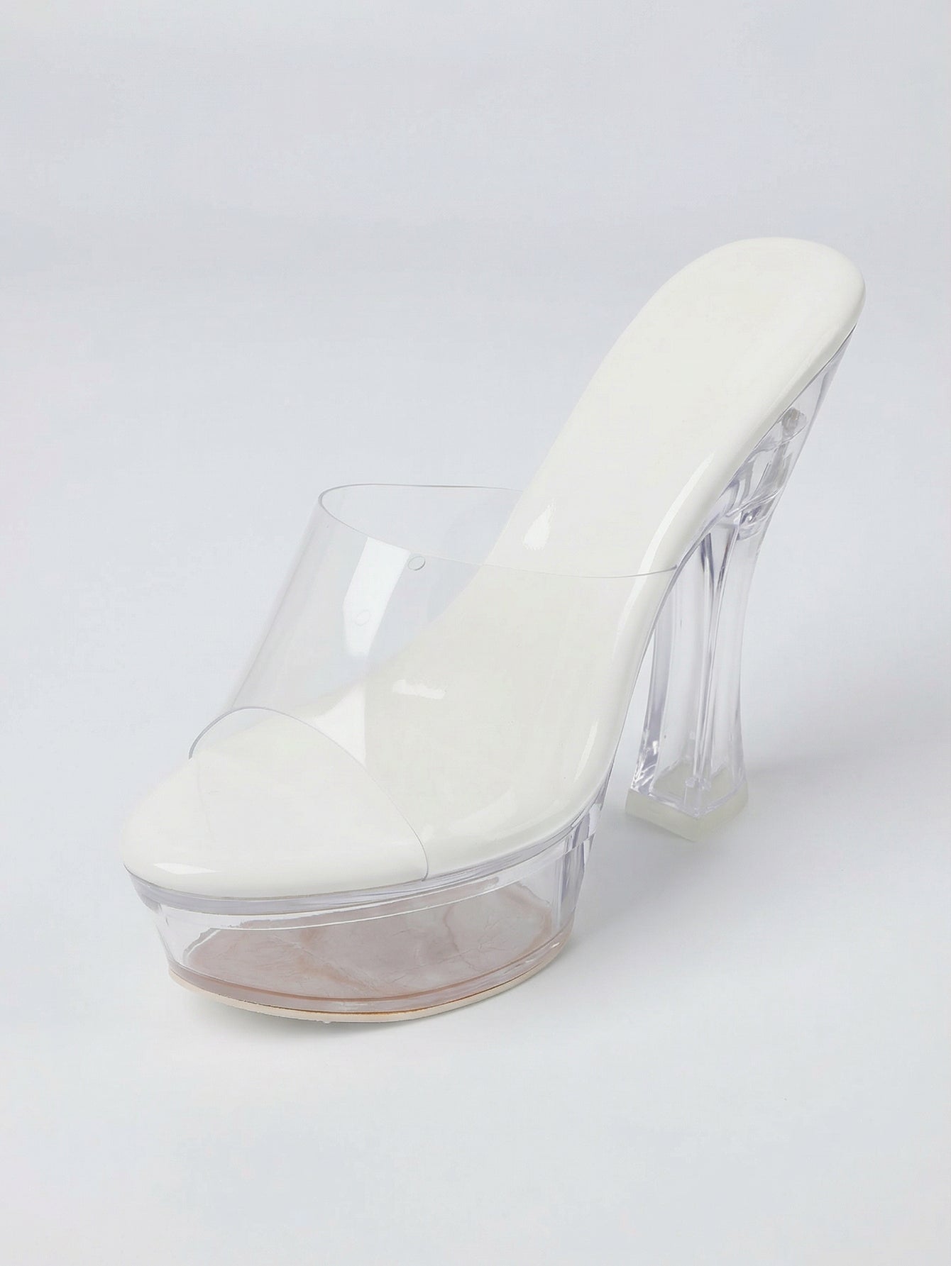 Clear PVC Open-Toe Platform Heel Nightclub High Heel