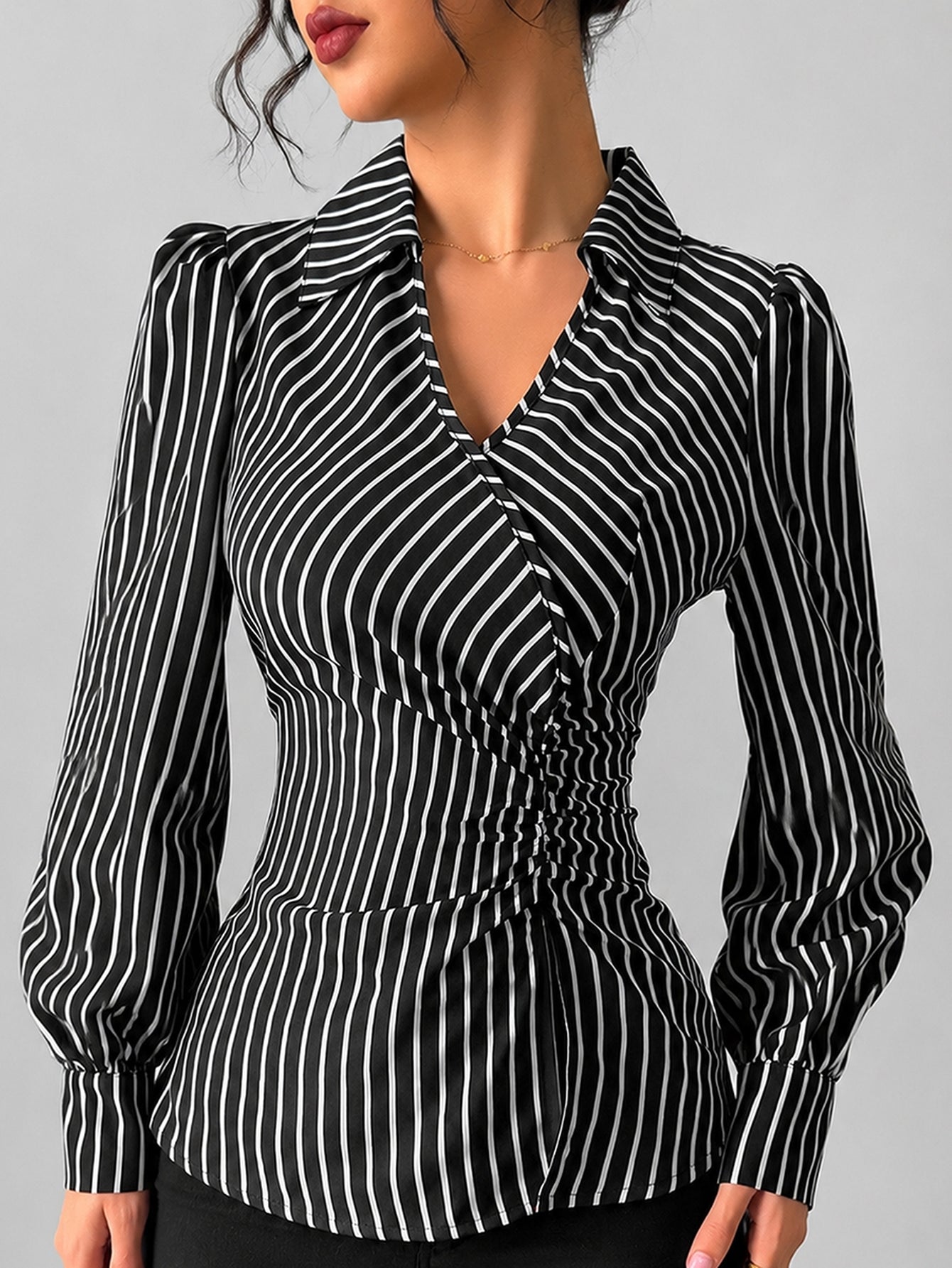 Slim Fit Striped Button Down Shirt