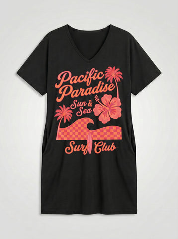 Casual Graphic Print T-Shirt Dress