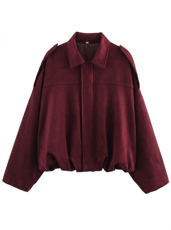 Oversized Olive Faux Suede Jacket