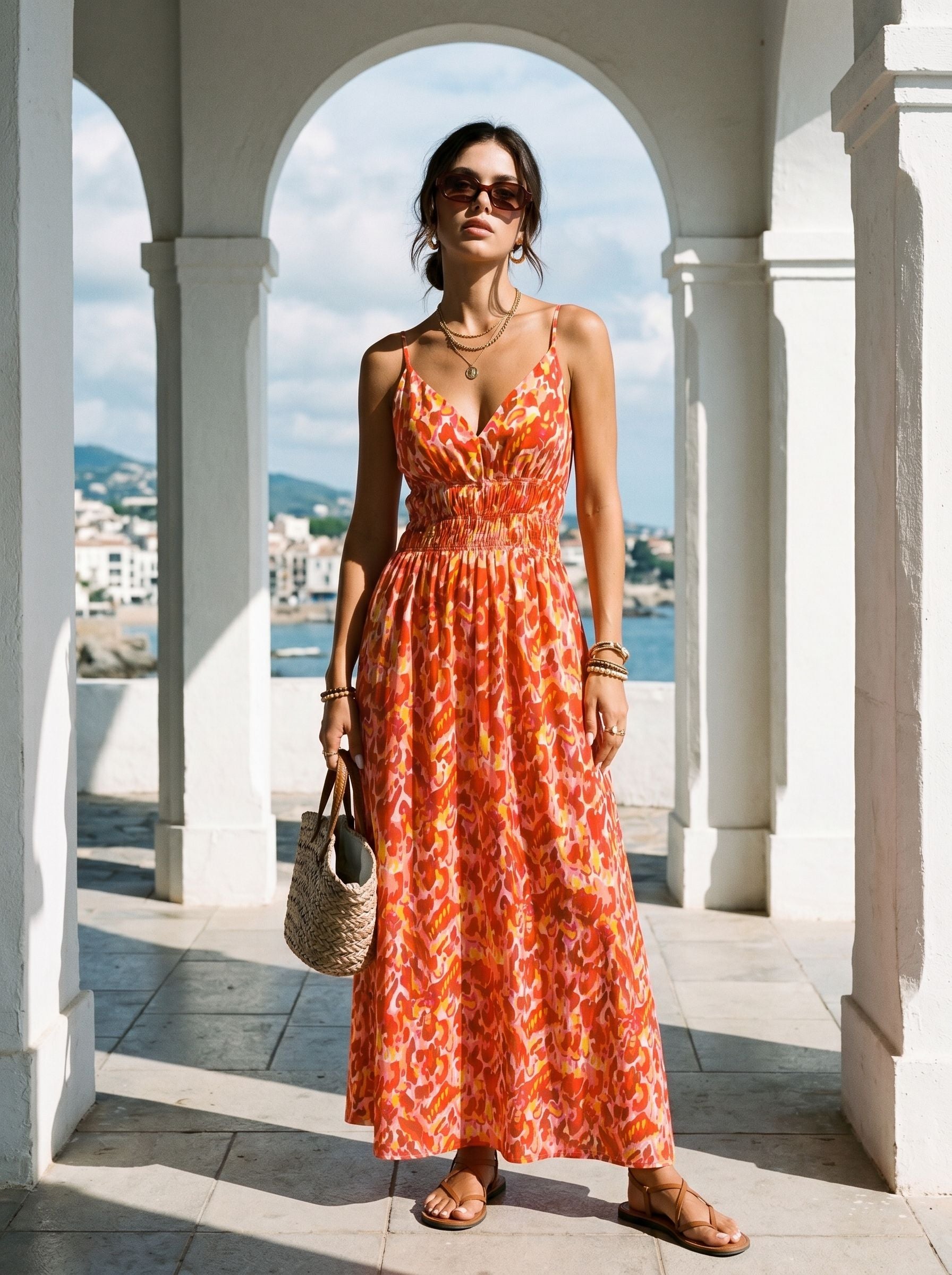 Floral Smocked Waist Maxi Dress