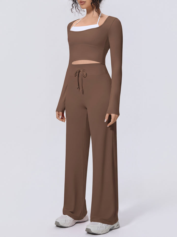Seamless Ribbed Crop Lounge 2 Piece Set