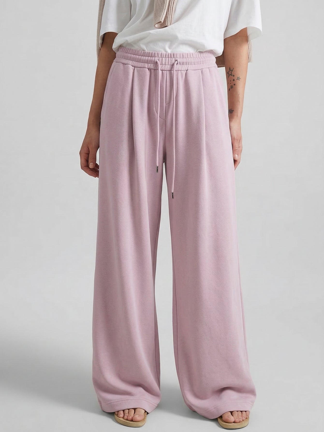 Cotton Drawstring Relaxed Trousers